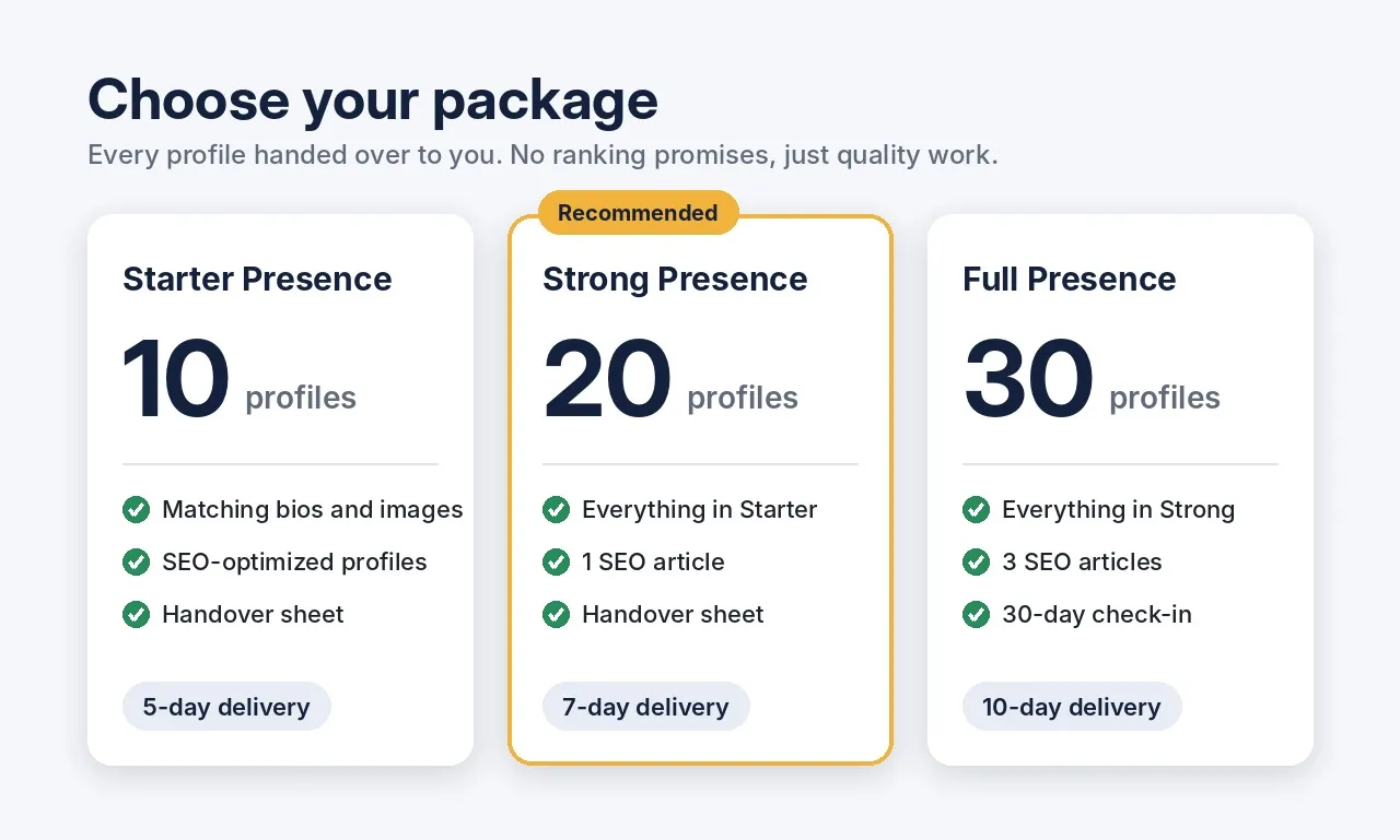 Sample: presence 3 packages
